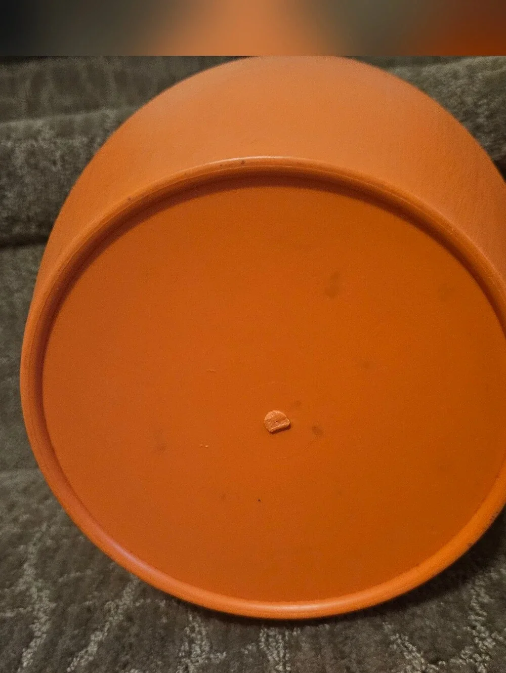 Vintage Retro Orange & White Ice Bucket With Green Cup & Tongs